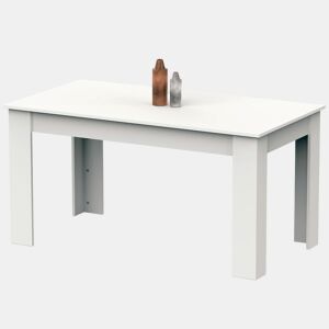 Briebe Opal Mesa Comedor Madera, Salón o Cocina para 4 - 6 Personas 77x140x80 cm, Muebles Diseño Moderno, , Blanco