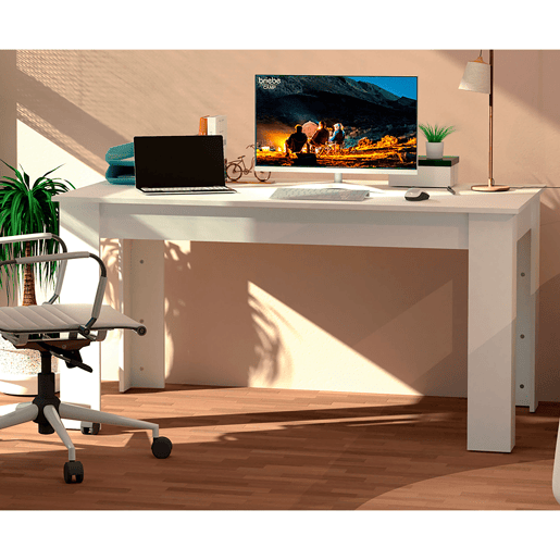 Briebe Opal Mesa Comedor Madera, Salón o Cocina para 4 - 6 Personas 77x140x80 cm, Muebles Diseño Moderno, , Blanco