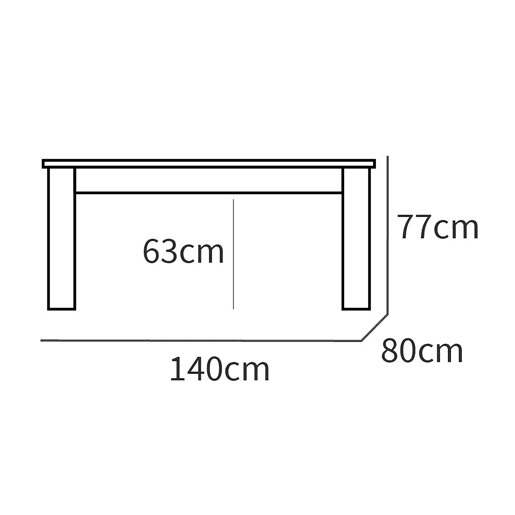Briebe Opal Mesa Comedor Madera, Salón o Cocina para 4 - 6 Personas 77x140x80 cm, Muebles Diseño Moderno, , Blanco