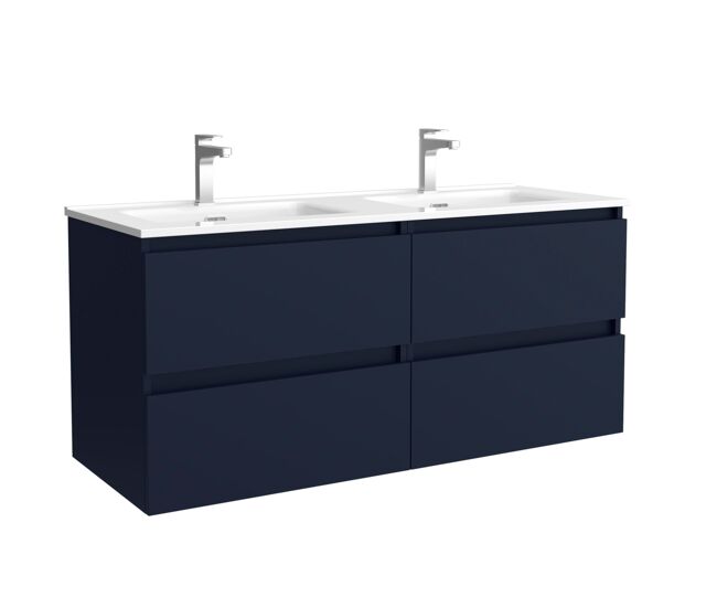 Mueble de baño bequia 160cm + lavabo mineralsolid | azul mate|160x45x54