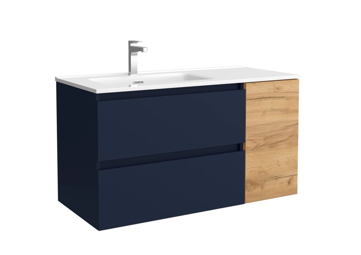 Mueble Baño BEQUIA PLUS 2caj. 1 puerta Lavabo 1 poza grifo izq. 90