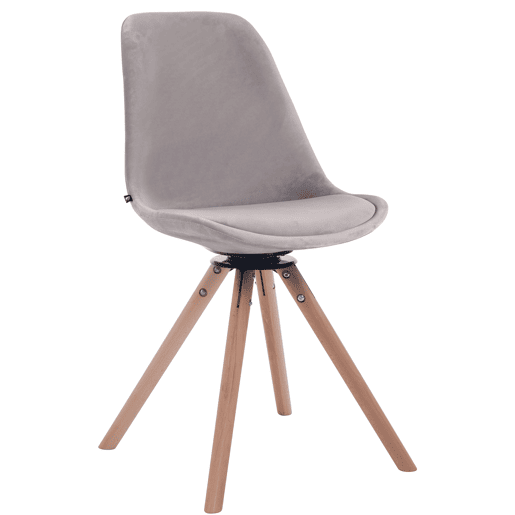 Silla Troyes Rund En Terciopelo Gris 56X48X84 cm