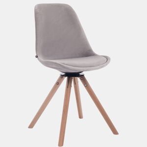 Silla Troyes Rund En Terciopelo Gris 56X48X84 cm
