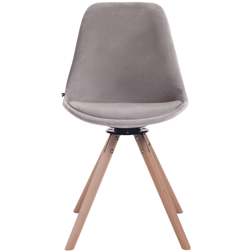 Silla Troyes Rund En Terciopelo Gris 56X48X84 cm