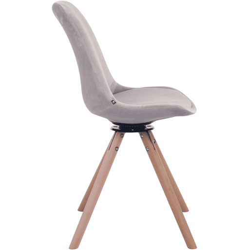 Silla Troyes Rund En Terciopelo Gris 56X48X84 cm