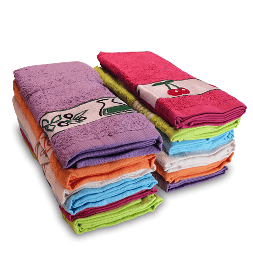 Briebe PC6 6 Toalhas de Cozinha Felpudas 100% Algodão 50X50 Qualidade Feitas em Portugal, , Multicolorido