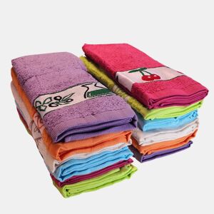 Briebe PC6 6 Toalhas de Cozinha Felpudas 100% Algodão 50X50 Qualidade Feitas em Portugal, , Multicolorido