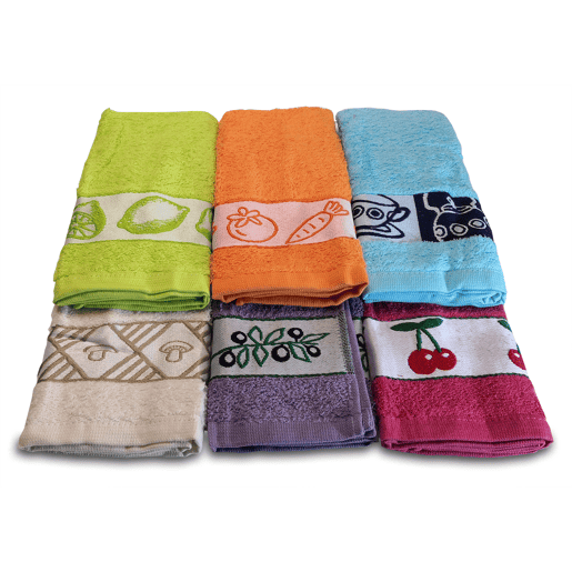 Briebe PC6 6 Toalhas de Cozinha Felpudas 100% Algodão 50X50 Qualidade Feitas em Portugal, , Multicolorido
