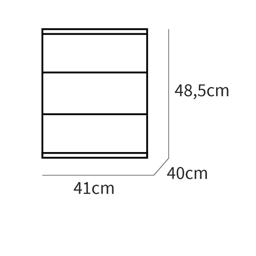 Briebe Serenade Mesa de Cabeceira com 3 Gavetas, Mesinha de Quarto 48,5x41x 40 cm (altura x largura x profundidade), , Branco