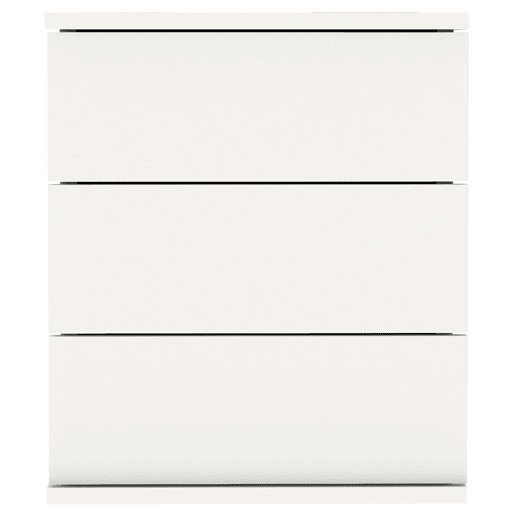 Briebe Serenade Mesa de Cabeceira com 3 Gavetas, Mesinha de Quarto 48,5x41x 40 cm (altura x largura x profundidade), , Branco