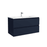 Móveis de banheiro Bequia 100cm + pia de cerâmica |Cor azul acetinado|100x45x54