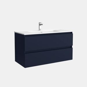 Móveis de banheiro Bequia 100cm + pia de cerâmica |Cor azul acetinado|100x45x54
