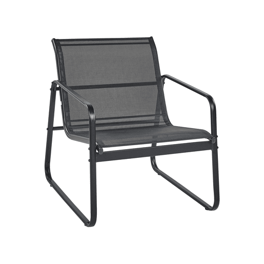 Conjunto de jardim com mesa 4 lugares BARREA Metal Preto