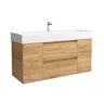 Móveis Bequia 120cm + 1 Porta Central Coquete + Pia Cerâmica | Cor Carvalho África |120x45x66