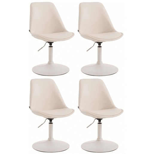 Set de 4 sillas Lounge Maverick en polipiel Simil cuero Crema 57X48X76 cm