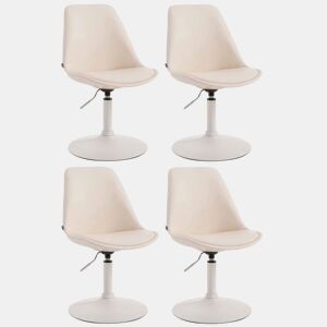 Set de 4 sillas Lounge Maverick en polipiel Simil cuero Crema 57X48X76 cm