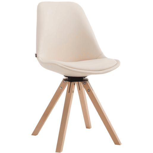 Silla de Visita Calais Square Simil cuero Crema 56X48X84 cm