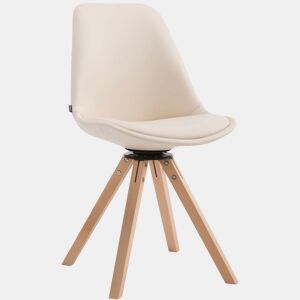 Silla de Visita Calais Square Simil cuero Crema 56X48X84 cm