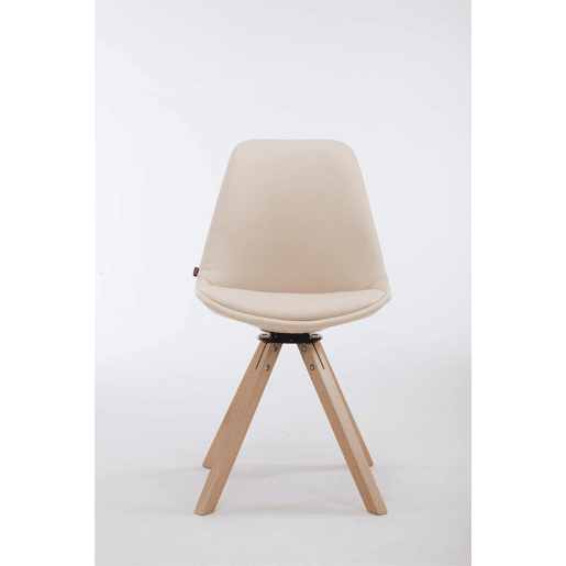 Silla de Visita Calais Square Simil cuero Crema 56X48X84 cm