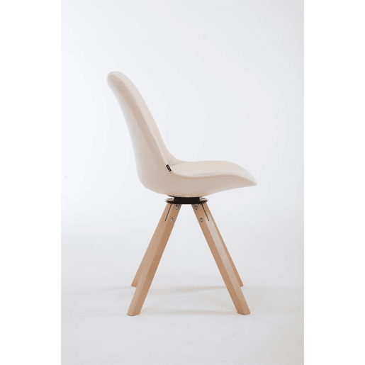 Silla de Visita Calais Square Simil cuero Crema 56X48X84 cm