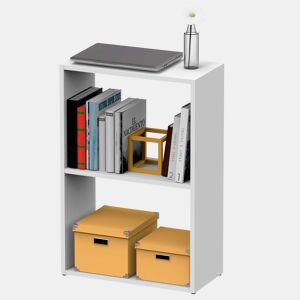 Briebe Nova Estante de Armazenamento de Livros, Móveis Modernos para Sala e Escritório, 75x50x24,5 cm, 2 Prateleiras, , Branco