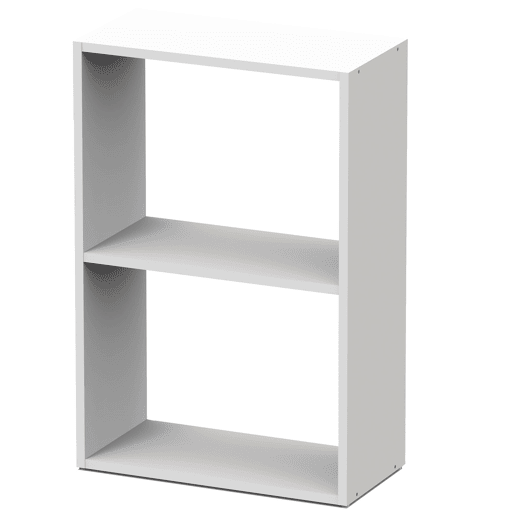 Briebe Nova Estante de Armazenamento de Livros, Móveis Modernos para Sala e Escritório, 75x50x24,5 cm, 2 Prateleiras, , Branco