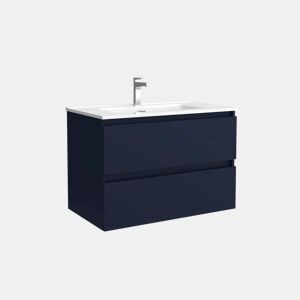 Móveis de banheiro Bequia 80cm + pia de cerâmica |Cor azul acetinado|80x45x54