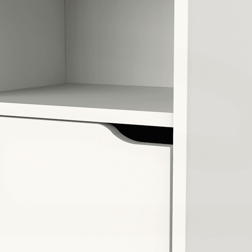 Briebe Aura Coluna Casa de Banho, Móvel Auxiliar Armazenamento, Suspenso ou de Chão 150x36,5x30 cm, 2 Prateleiras, 2 Portas, , Branco