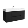 Móveis de Banheiro Bequia 120cm + 1 Coquete de Porta Centrada + Pia Cerâmica | Cor Preto Fosco | 120x45x66