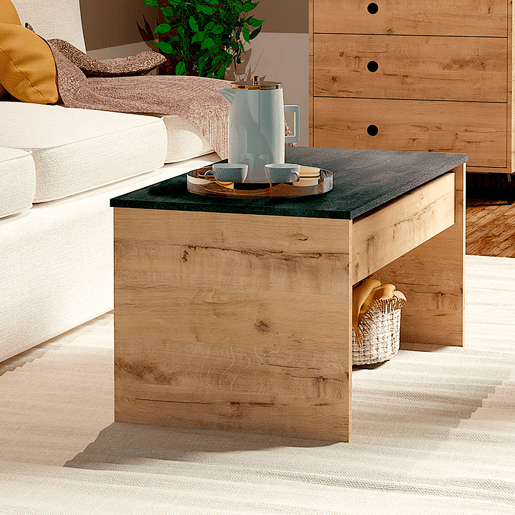Briebe Opal Mesa de Centro Elevável, Sala de Jantar, Sala de Estar, Mesinha Baixa para Sofá, 47x100x50cm 58x100x50cm, , Madeira