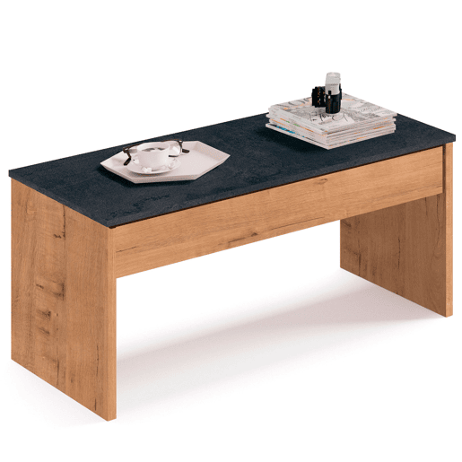 Briebe Opal Mesa de Centro Elevável, Sala de Jantar, Sala de Estar, Mesinha Baixa para Sofá, 47x100x50cm 58x100x50cm, , Madeira