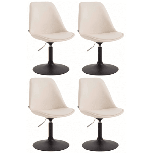 Set de 4 sillas Lounge Maverick en polipiel Simil cuero Crema 57X48X76 cm