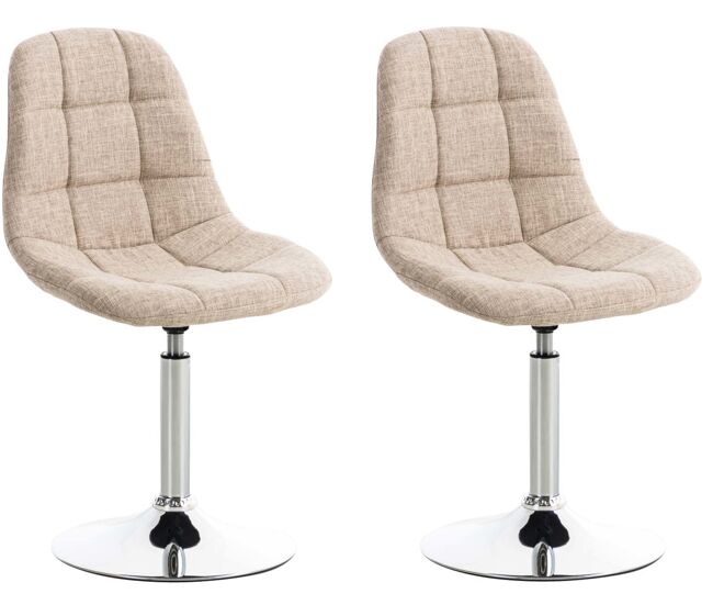Set de 2 sillas lounge emil en tela crema 52x48x84 cm