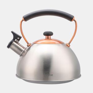 Briebe I-Bronze Chaleira de Indução com Apito, 2,3 L, Aço Inox, Retro, Vitrocerâmica, Gás, Cabo em Baquelite, , Inox Bronze