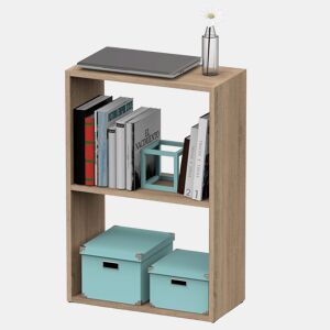 Briebe Nova Estante de Armazenamento de Livros, Móveis Modernos para Sala e Escritório, 75x50x24,5 cm, 2 Prateleiras, , Madeira
