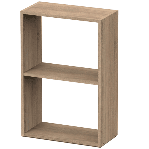 Briebe Nova Estante de Armazenamento de Livros, Móveis Modernos para Sala e Escritório, 75x50x24,5 cm, 2 Prateleiras, , Madeira