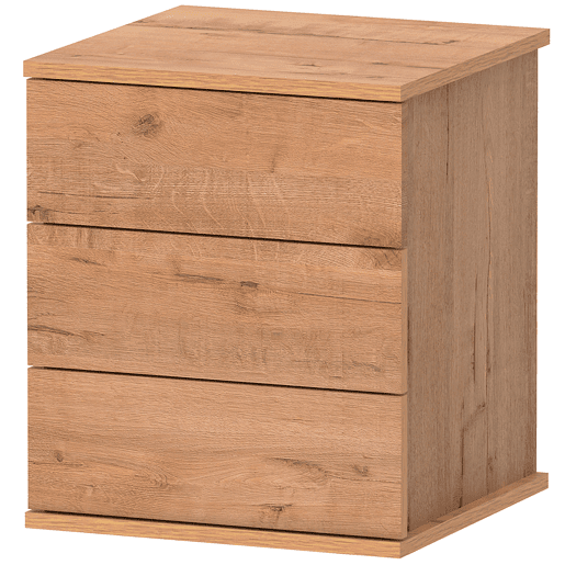 Briebe Serenade Mesa de Cabeceira com 3 Gavetas, Mesinha de Quarto 48,5x41x 40 cm (altura x largura x profundidade), Madeira