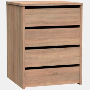 Briebe Nova Cômoda Armário Interior, Mesa de Cabeceira, Cômoda de Quarto, Sinfonier 4 Gavetas 63,5x46x45 cm, , Madeira