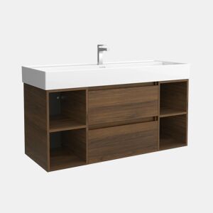 Móveis Bequia 120cm + Armário 2 Centros + Pia Cerâmica | Cor Nogueira | 120x45x66