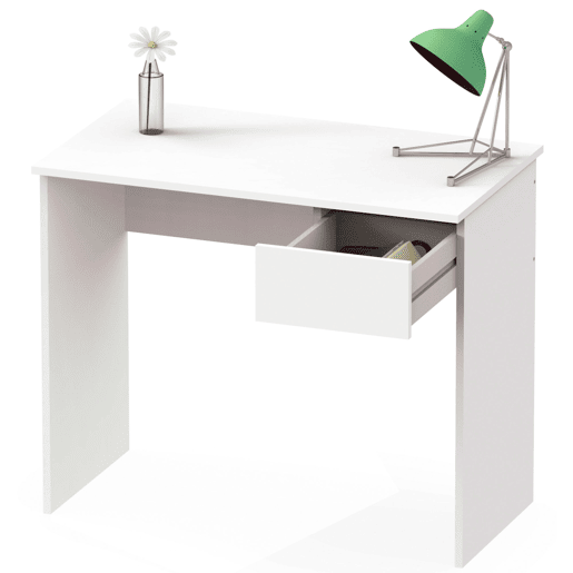 Briebe Nova Escrivaninha, Mesa de Computador 75x90x50cm, 1 Gaveta, Escritório, Quarto Juvenil, , Branco