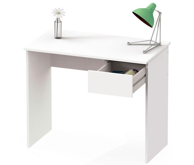 Briebe nova escritorio, mesa de ordenador 75x90x50cm, 1 cajón, oficina, habitación juvenil, desk, , blanco