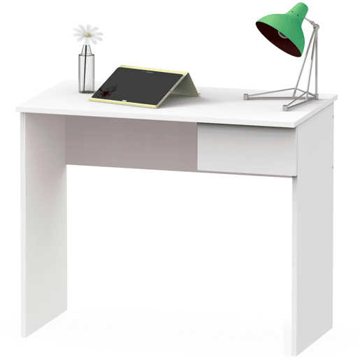Briebe Nova Escrivaninha, Mesa de Computador 75x90x50cm, 1 Gaveta, Escritório, Quarto Juvenil, , Branco