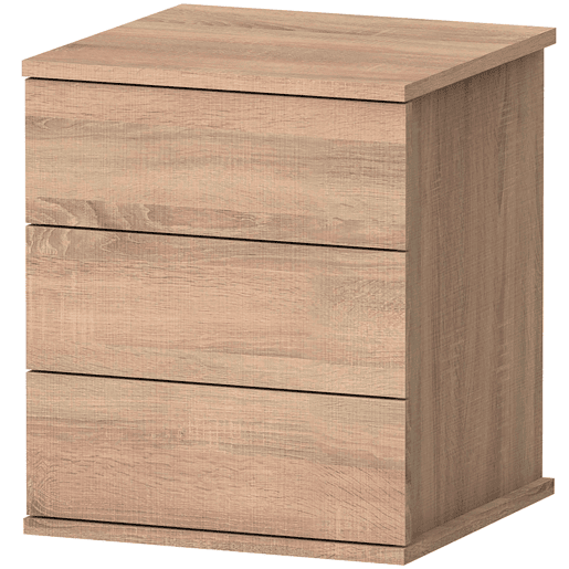 Briebe Serenade Mesa de Cabeceira com 3 Gavetas, Mesinha de Quarto 48,5x41x 40 cm (altura x largura x profundidade), , Madeira