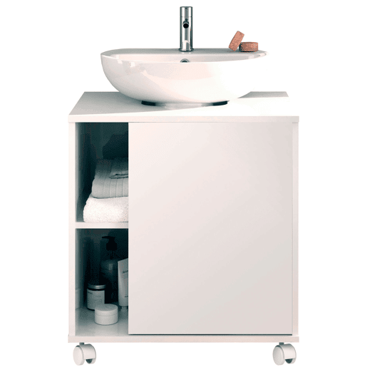 Briebe Esencia Móvel de Banheiro Sob Pia, Armário Auxiliar para Lavatórios com ou sem Pedestal 64x59x45 cm, Espaço Armazenamento, , Branco