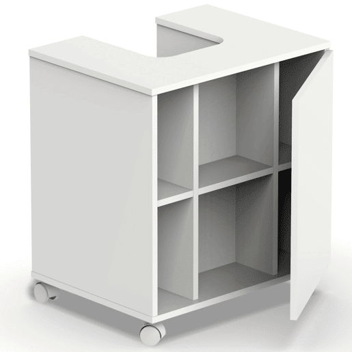 Briebe Esencia Móvel de Banheiro Sob Pia, Armário Auxiliar para Lavatórios com ou sem Pedestal 64x59x45 cm, Espaço Armazenamento, , Branco