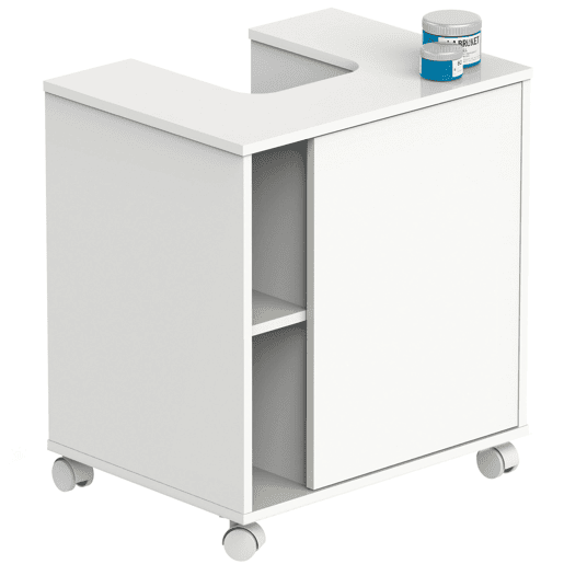 Briebe Esencia Móvel de Banheiro Sob Pia, Armário Auxiliar para Lavatórios com ou sem Pedestal 64x59x45 cm, Espaço Armazenamento, , Branco