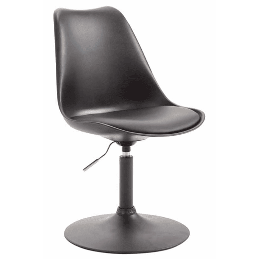 Set de 4 sillas de comedor Maverick con pie de trompeta Plástico Negro 57X48X76 cm