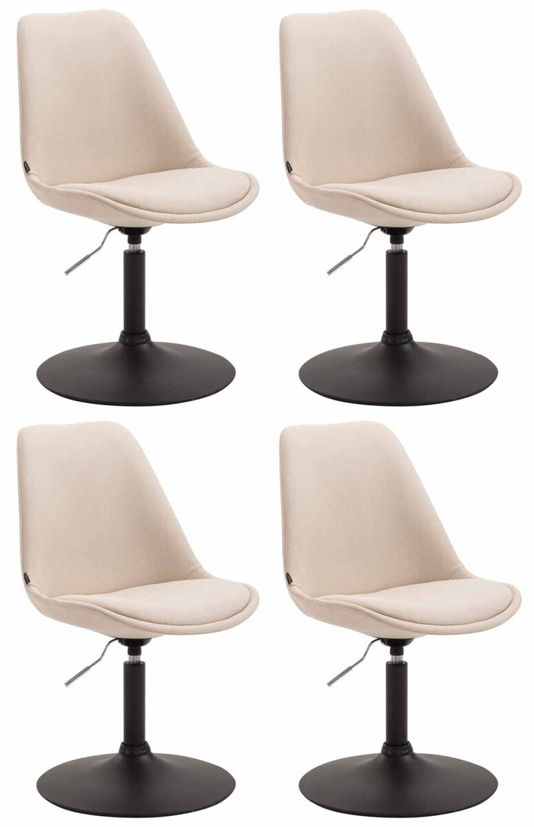 Set de 4 sillas de comedor maverick en tela crema 57x48x76 cm