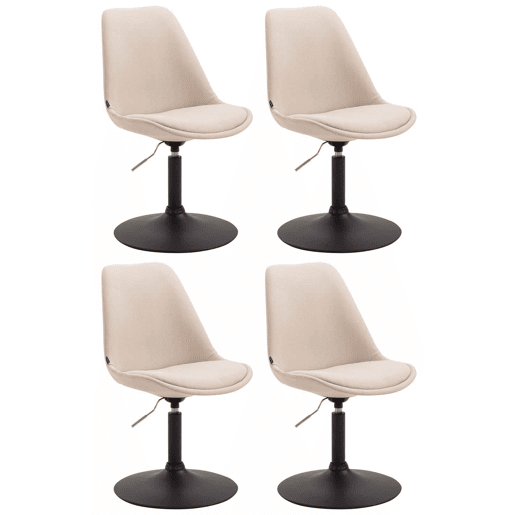 Set de 4 sillas de comedor Maverick en tela Crema 57X48X76 cm