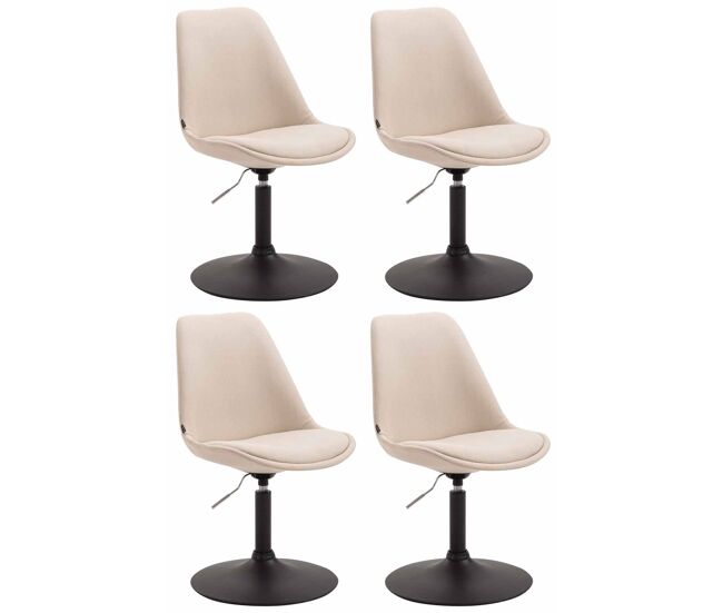 Set de 4 sillas de comedor maverick en tela crema 57x48x76 cm
